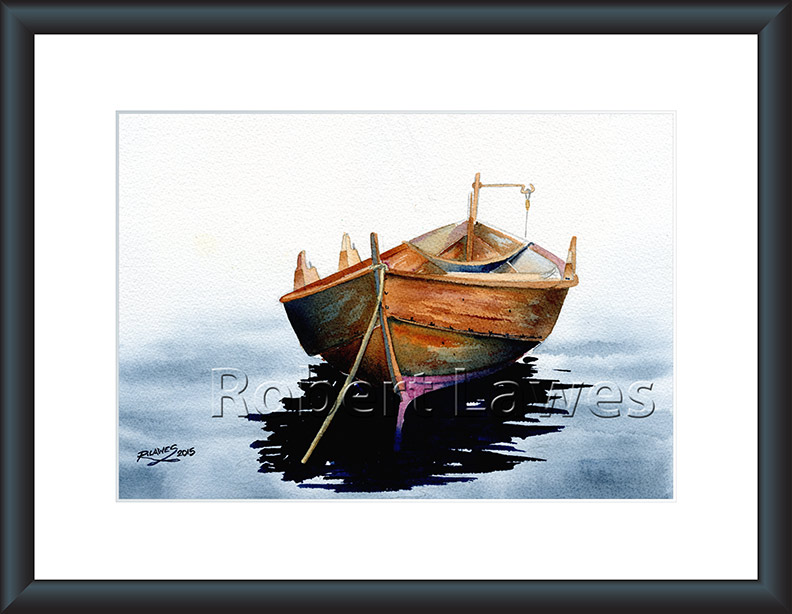 Anchored Boat Watercolour