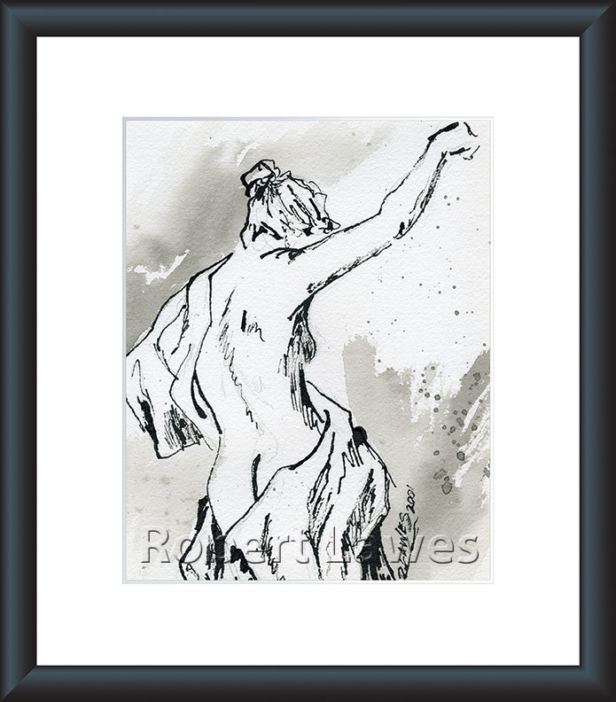 Goddess In India Ink And Ink Wash