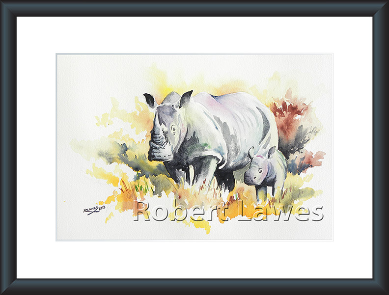 Rhino and Baby Painting