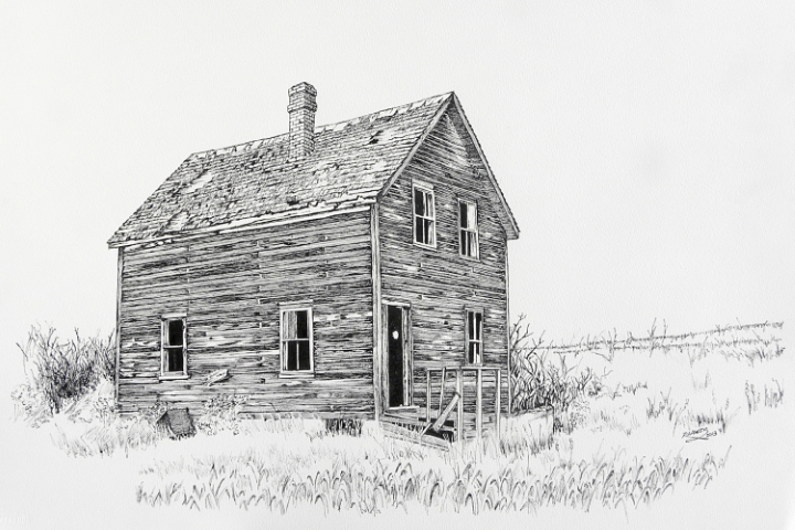 Prairie House Drawing